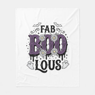 Fabulous Boo Halloween Vintage Ghost Shirt Design_ Fleece Blanket