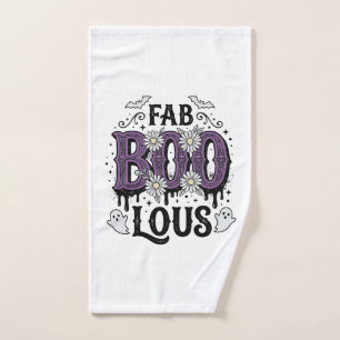 Fabulous Boo Halloween Vintage Ghost Shirt Design_ Hand Towel