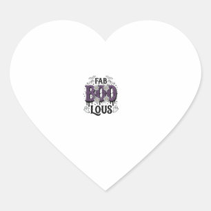Fabulous Boo Halloween Vintage Ghost Shirt Design_ Heart Sticker