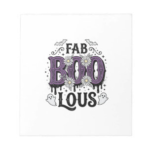 Fabulous Boo Halloween Vintage Ghost Shirt Design_ Notepad