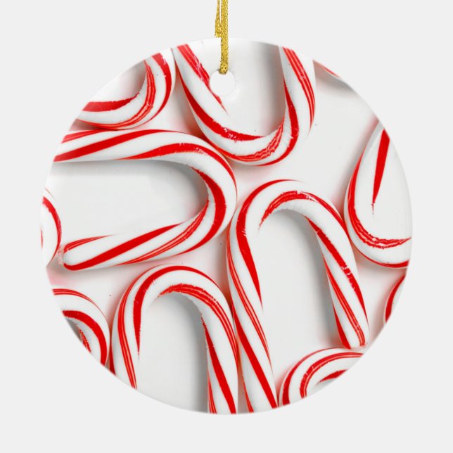 Fabulous Christmas Candy Canes Ceramic Tree Decoration (Back)