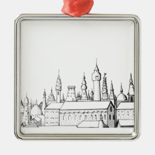 fabulous city . artwork . black and white metal tree decoration