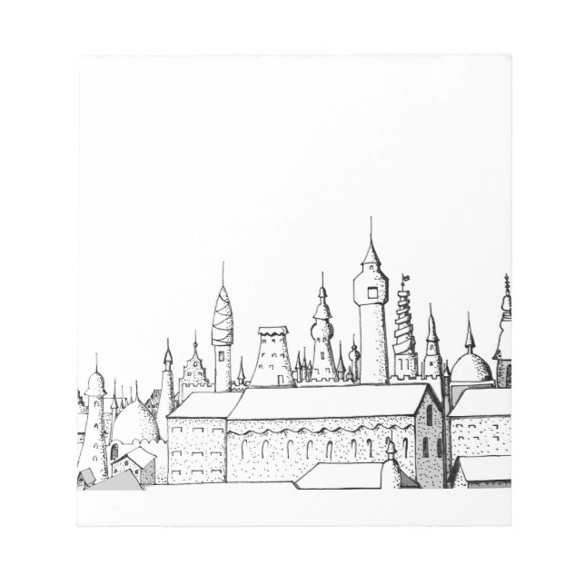 fabulous city . artwork . black and white notepad (Front)