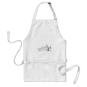 fabulous city . artwork . black and white standard apron