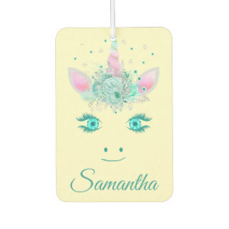 Fabulous Cute Unicorn Flowers Face 1 Car Air Freshener