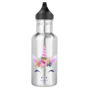 Fabulous Cute Unicorn Flowers Face 2 532 Ml Water Bottle