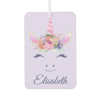 Fabulous Cute Unicorn Flowers Face 2 Car Air Freshener