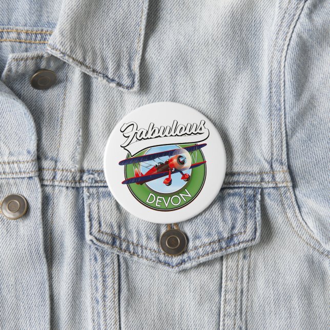 Fabulous Devon travel patch. 7.5 Cm Round Badge (In Situ)
