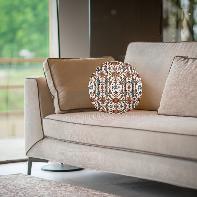 Fabulous Fall and Blue Round Cushion (Creator Uploaded)