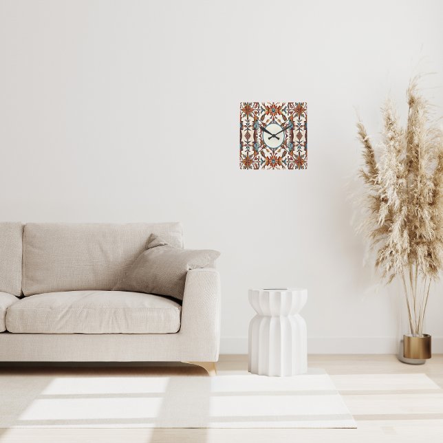  Fabulous Fall and Blue Square Wall Clock (Creator Uploaded)