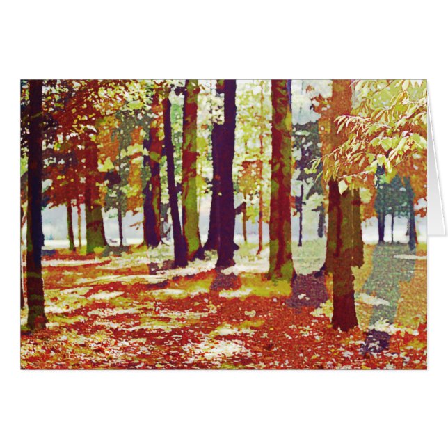 Fabulous fall Happy Thanksgiving card (Front Horizontal)