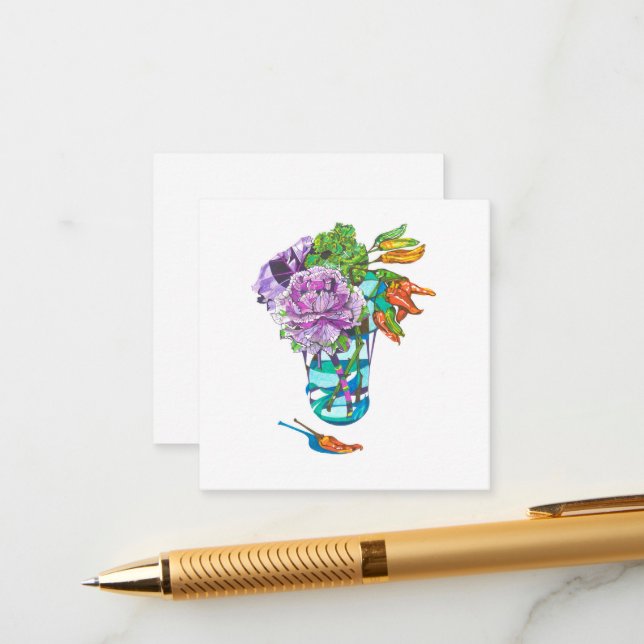 Fabulous Fall Vegetal Bouquet Enclosure Card (Front/Back In Situ)