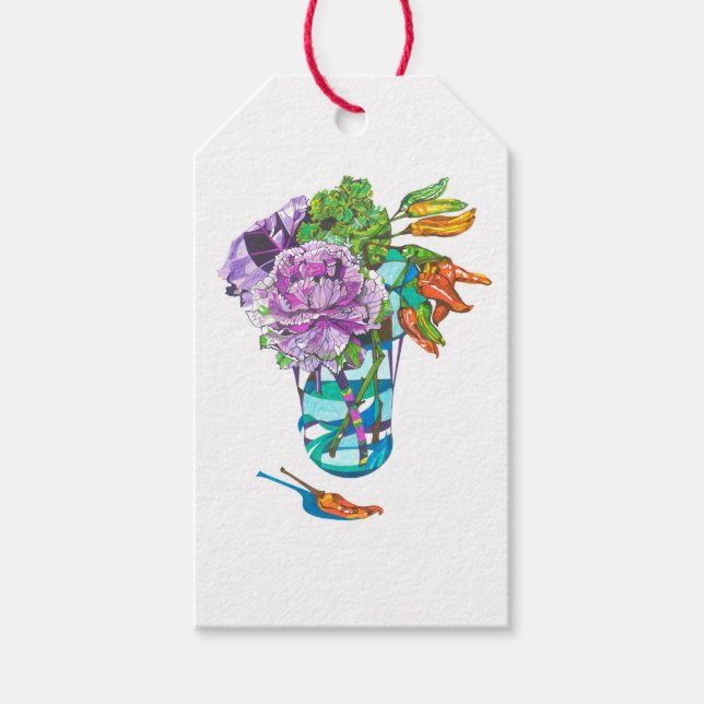 Fabulous Fall Vegetal Bouquet Gift Tags (Front)