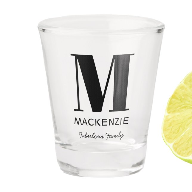 Fabulous Family Monogram Name Shot Glass (Fabulous family personalized monogram initial shot glass)