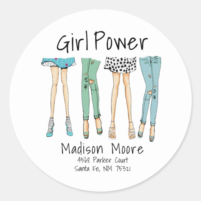 Fabulous Feet "Girl Power" Envelope Seal (Front)