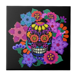Fabulous Felt Look Sugar Skull Beautiful Tile