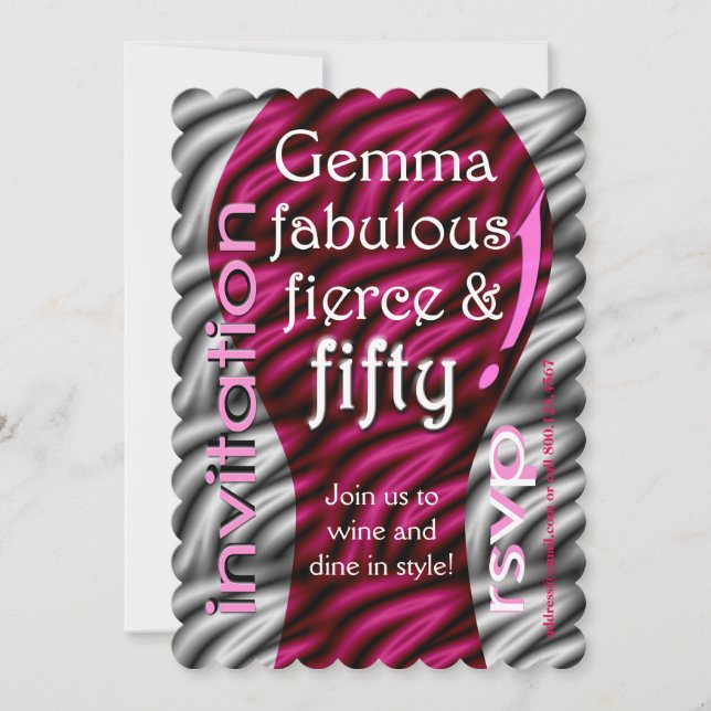 Fabulous, fierce & fifty! invitation (Front)