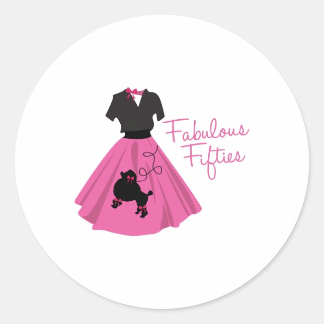 Fabulous Fifties Classic Round Sticker (Front)