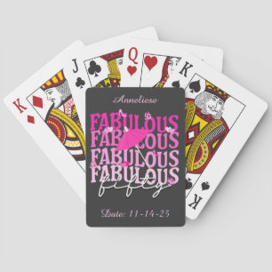 Fabulous Fifty Cocktail Umbrella 50th Birthday Playing Cards