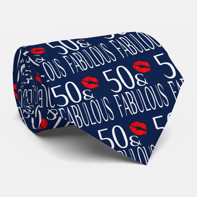 Fabulous Fifty Red Lips Tie (Rolled)