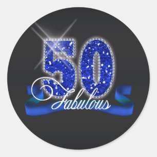 Fabulous Fifty Sparkle ID191 Classic Round Sticker