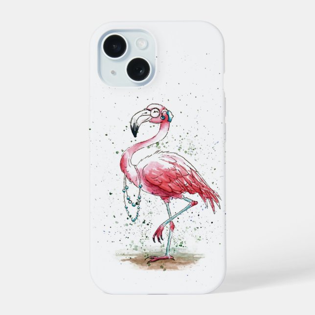 Fabulous Flamingo iPhone 15 Case (Back)