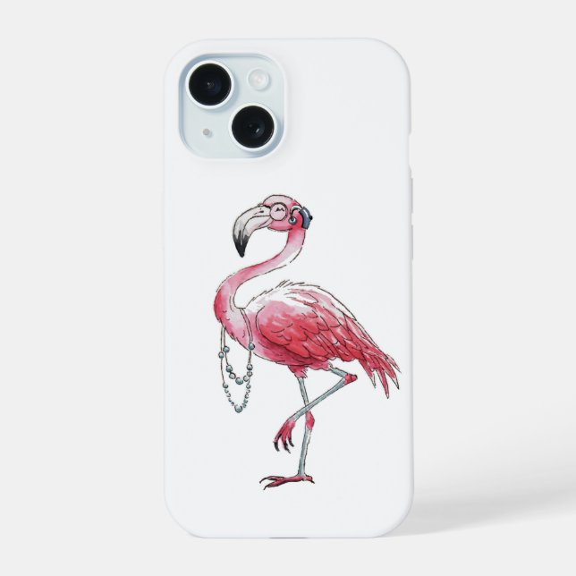 Fabulous Flamingo iPhone 15 Case (Back)