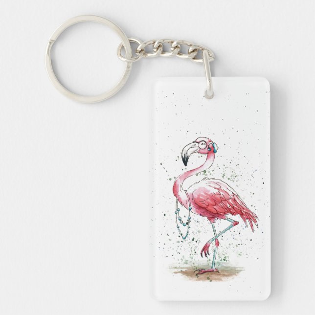Fabulous Flamingo Key Ring (Front)
