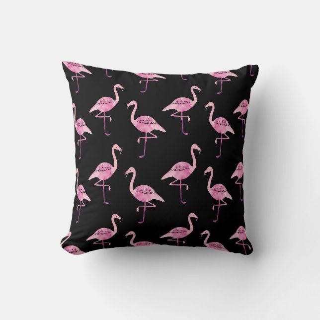 Fabulous Flamingo Pink Watercolor Pattern Cushion (Front)