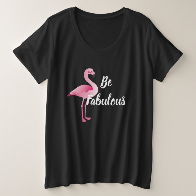 Fabulous Flamingo Plus Size T-Shirt (Design Front)