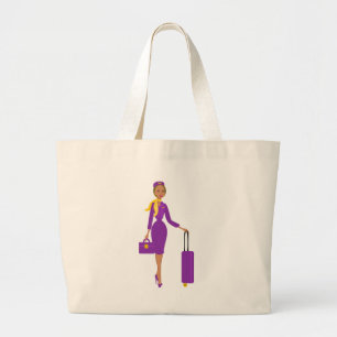 Fabulous Flight Attendant Large Tote Bag