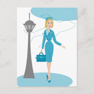 Fabulous Flight Attendant Postcard