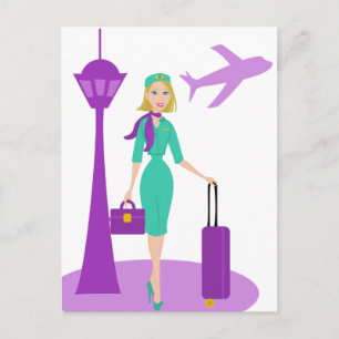 Fabulous Flight Attendant Postcard