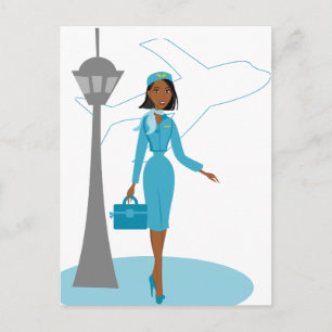 Fabulous Flight Attendant Postcard