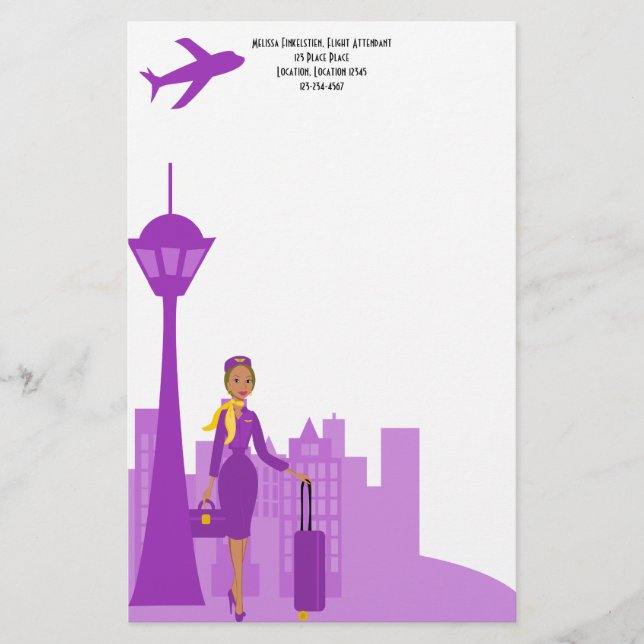 Fabulous Flight Attendant Stationery (Front)