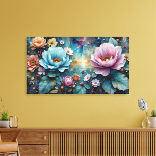 Fabulous Floral Colourful Sunrise Canvas Print