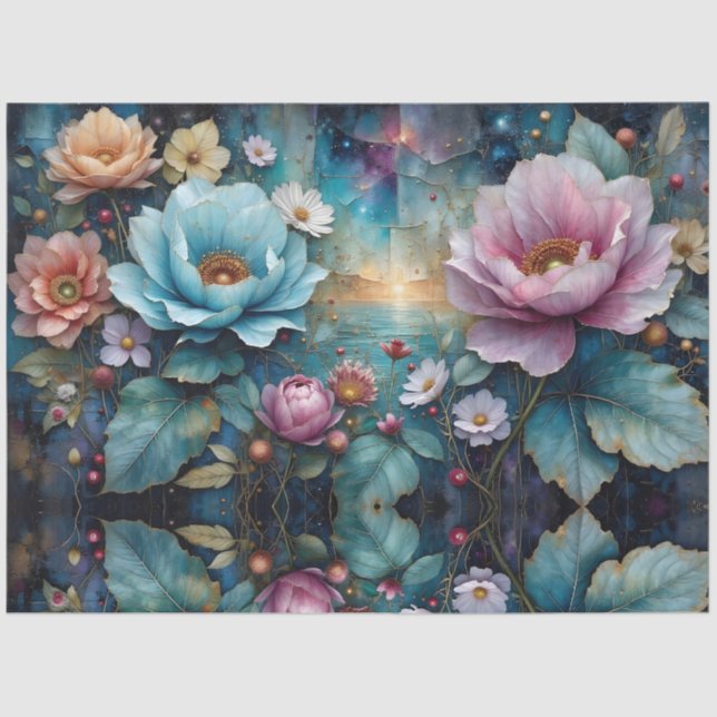 Fabulous Floral Colourful Sunrise Tissue Paper (Front)