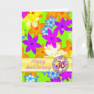 Fabulous flowers 30th anniversary for spouse card