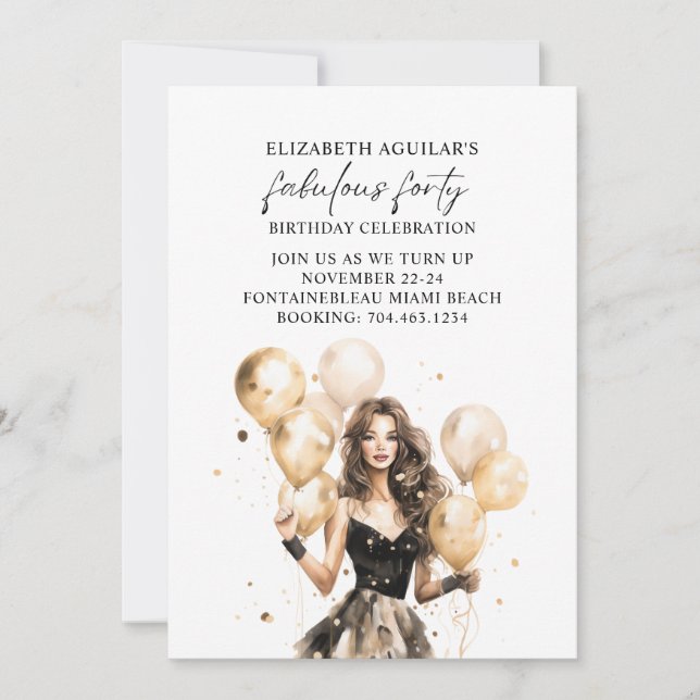 Fabulous Forty Birthday Party Invitation (Front)