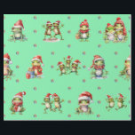 Fabulous Frogs Christmas Holiday on Green Wrapping Paper<br><div class="desc">Fun frogs holiday wrapping paper will entertain and delight anyone you gift it to! Amusing, quality wrapping paper will be your favourite. Look for our amazing Frog Rock Band set of three flat sheets and rolled wrapping papers to match! Plus, any animal-themed products sold from the Paws Charming shop help...</div>