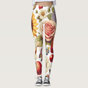 Fabulous fruits and fragrant flowers leggings