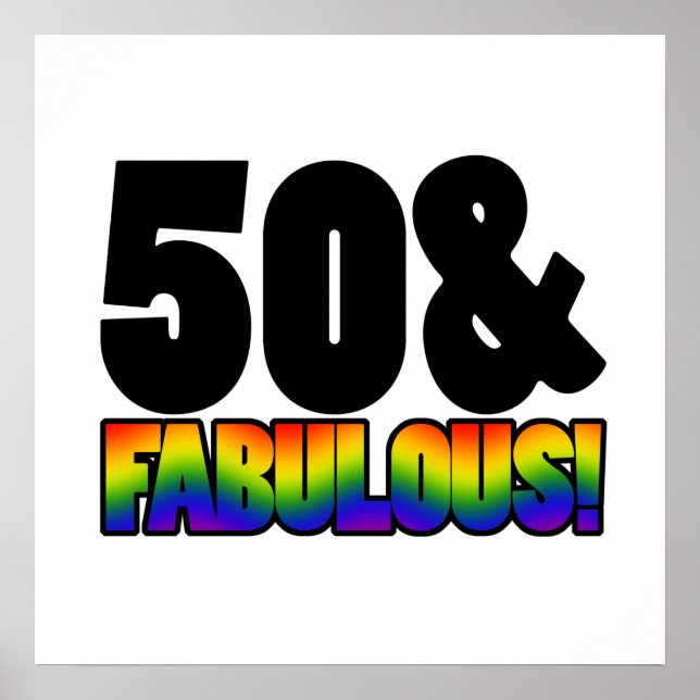 Fabulous Gay 50th Birthday Poster (Front)