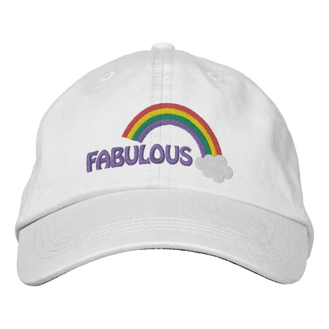 Fabulous Gay Pride Rainbow Embroidered Hat (Front)