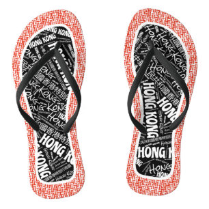 Fabulous Hong Kong Flag Colours Patriotic Jandals