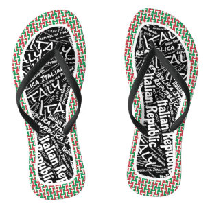 Fabulous Italy Flag Colours Patriotic Jandals