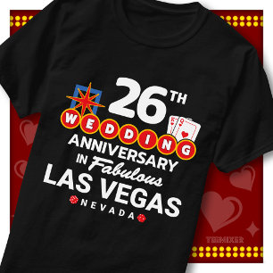 Fabulous Las Vegas 26th Anniversary Wedding Couple T-Shirt