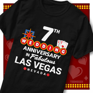 Fabulous Las Vegas 7th Anniversary Wedding Couple T-Shirt