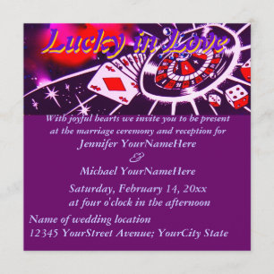 Fabulous Las Vegas Lucky in Love Wedding Invitation