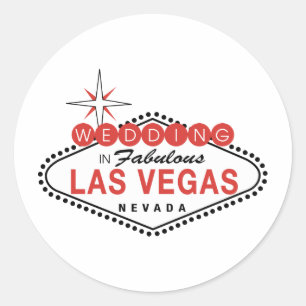 Fabulous Las Vegas Wedding Template Customisable Classic Round Sticker