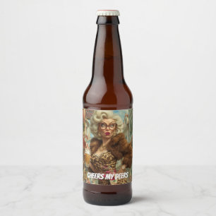 Fabulous Leopard Lady Attitude Beer Bottle Label
